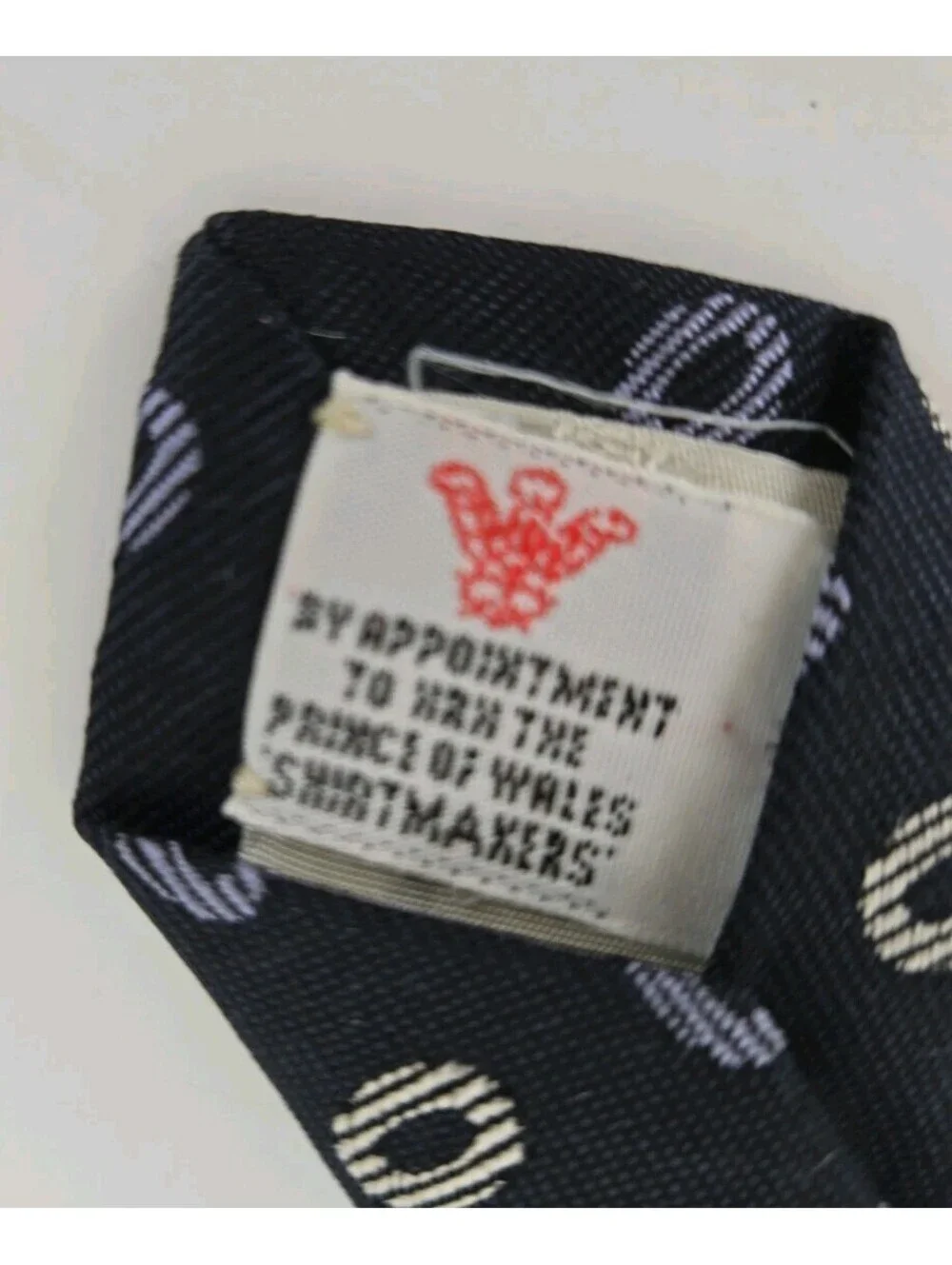 Turnbull & Asser Silk Necktie London Designer Ovals Black Classic Formal